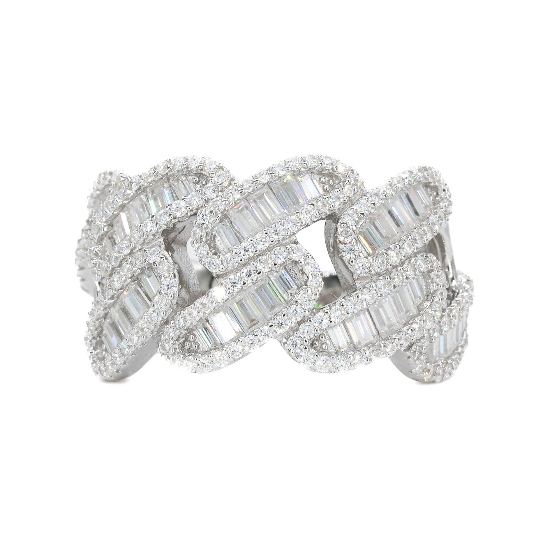 Miami Baguette Cuban VVS Moissanite Ring