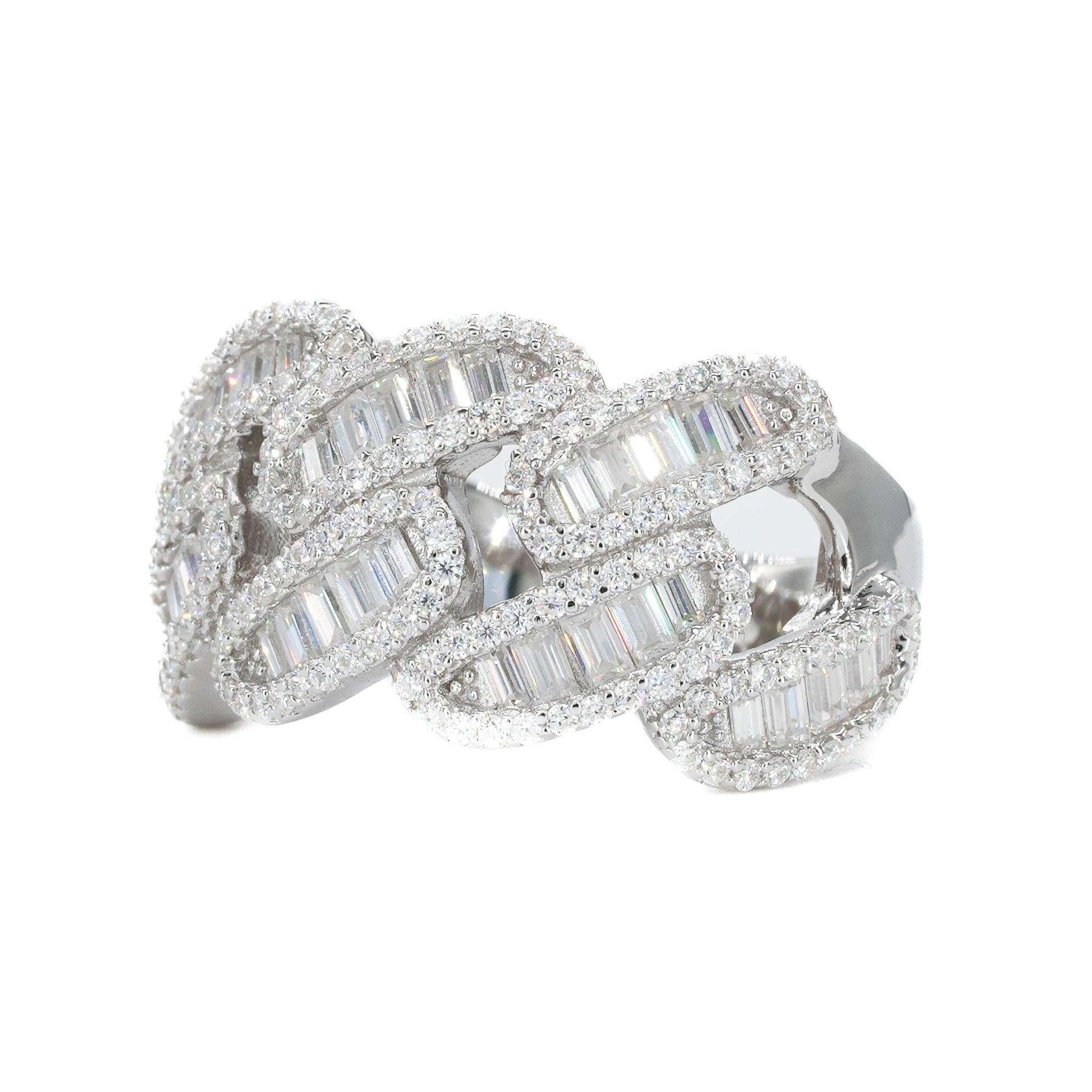 Miami Baguette Cuban VVS Moissanite Ring