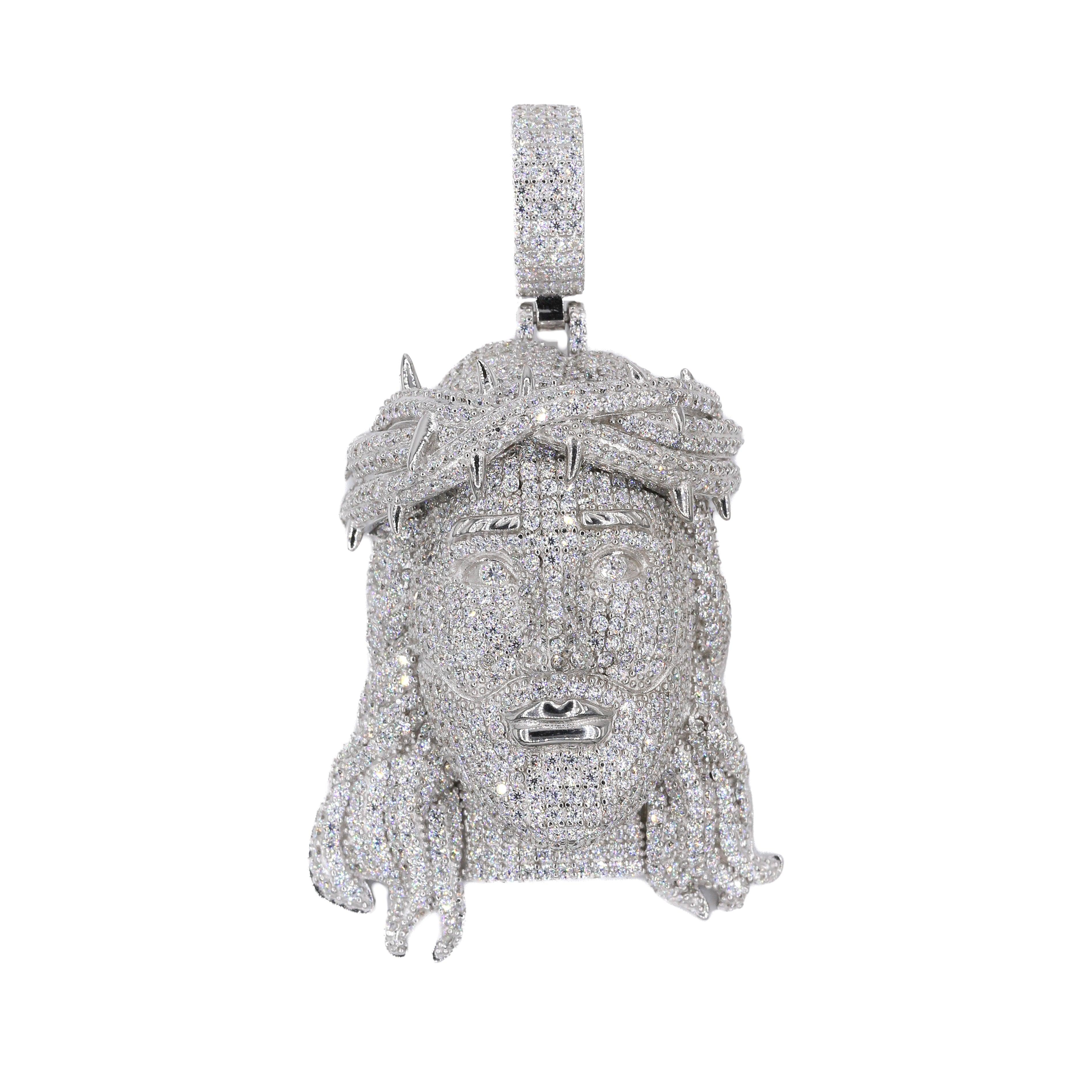 Fully Iced Out Jesus VVS Moissanite Pendant