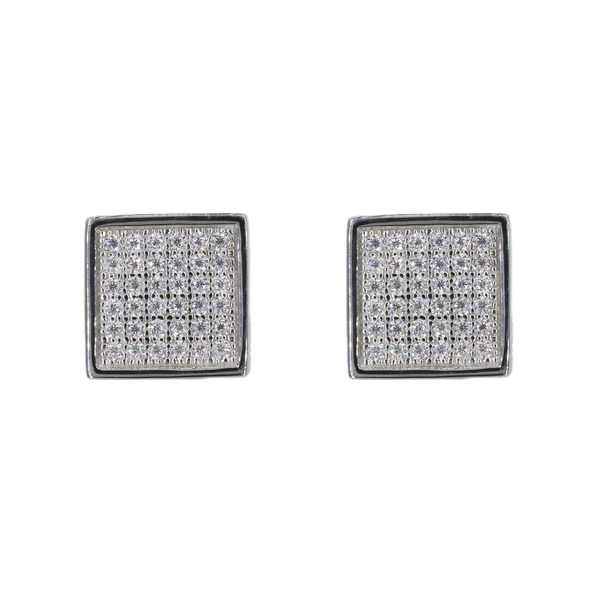 Square Iced VVS Moissanite Earrings
