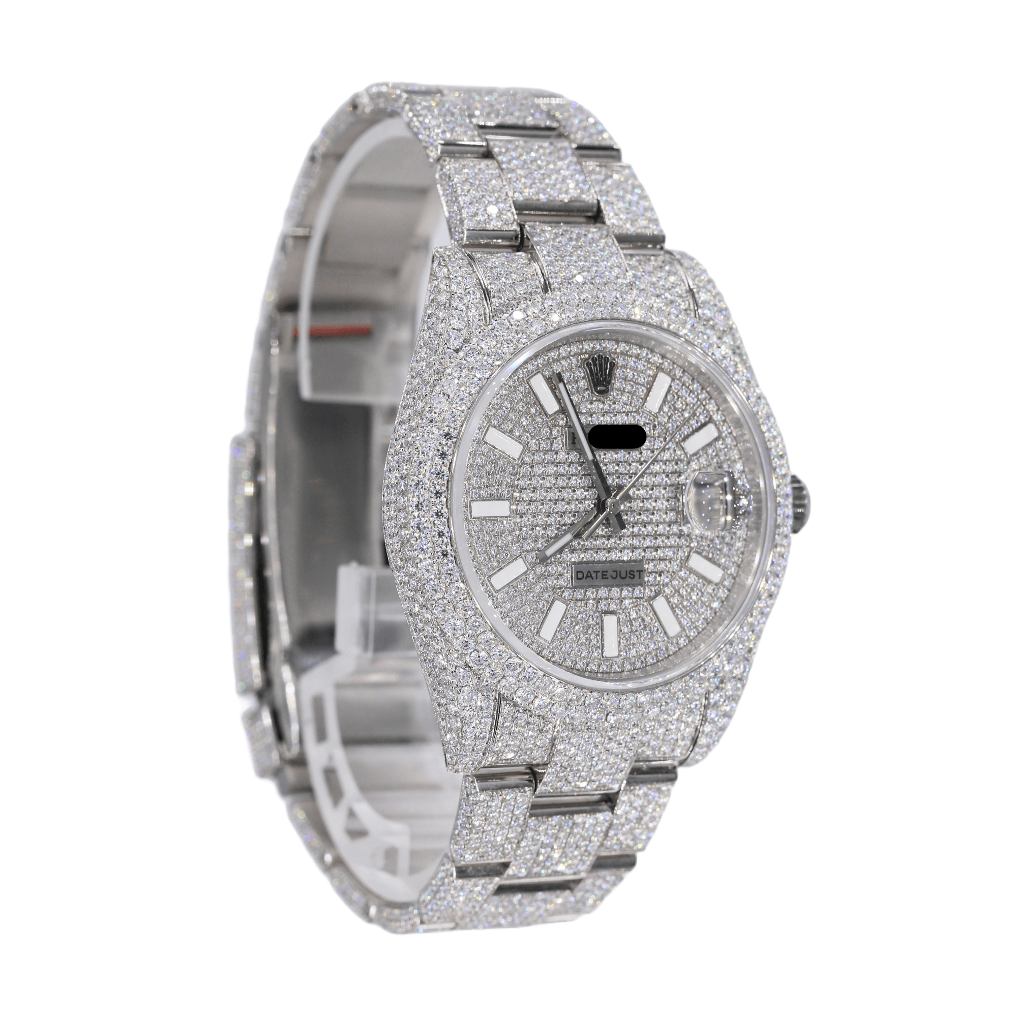 DJ 41MM Moissanite Diamond Two Row Stone Bezel Watch 22CT