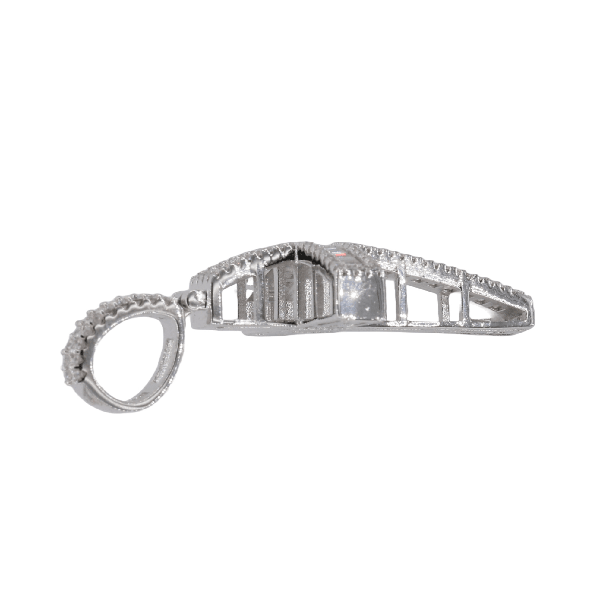 Curved Baguette Cross VVS Moissanite Pendant