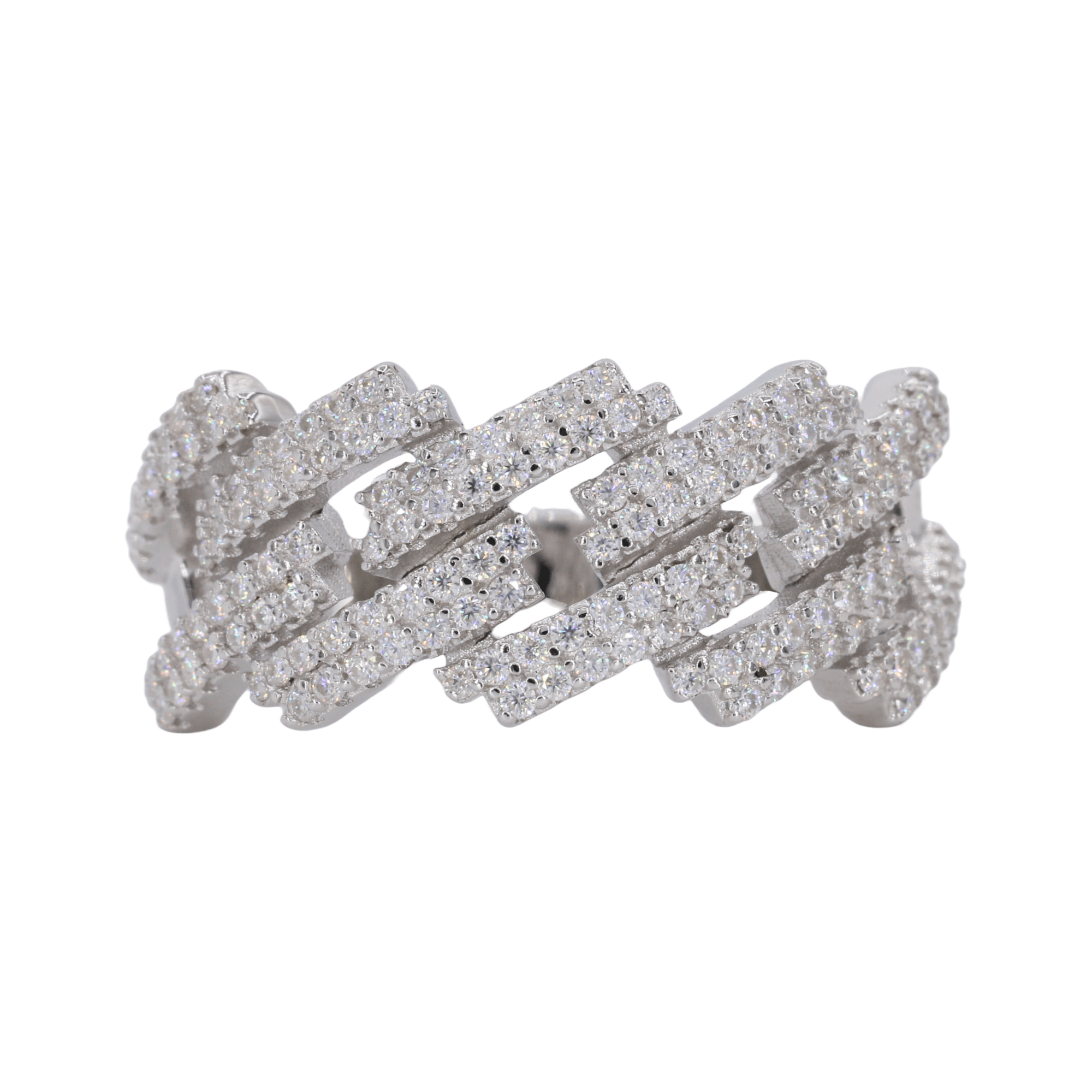 Squared Cuban Band VVS Moissanite Ring