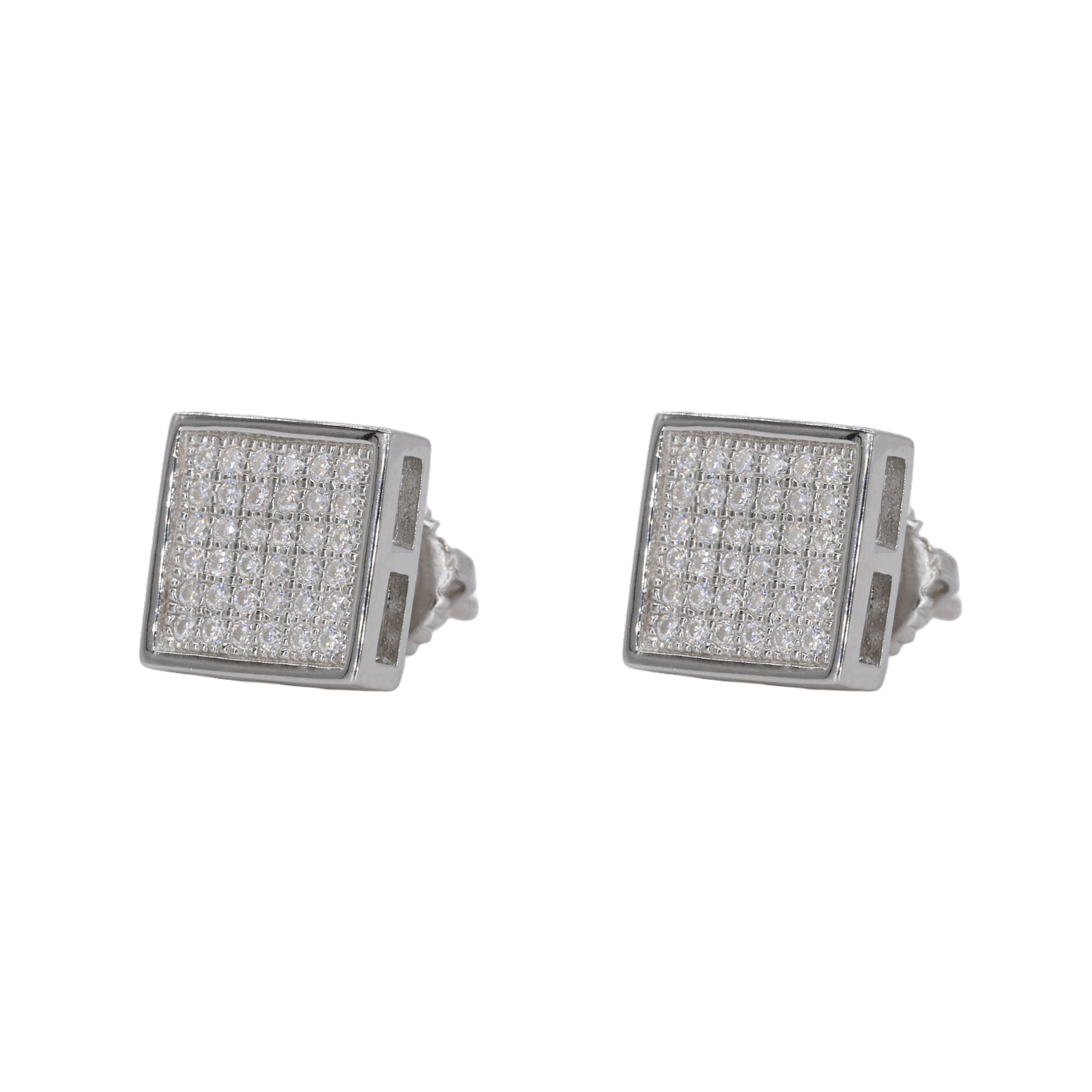 Square Iced VVS Moissanite Earrings