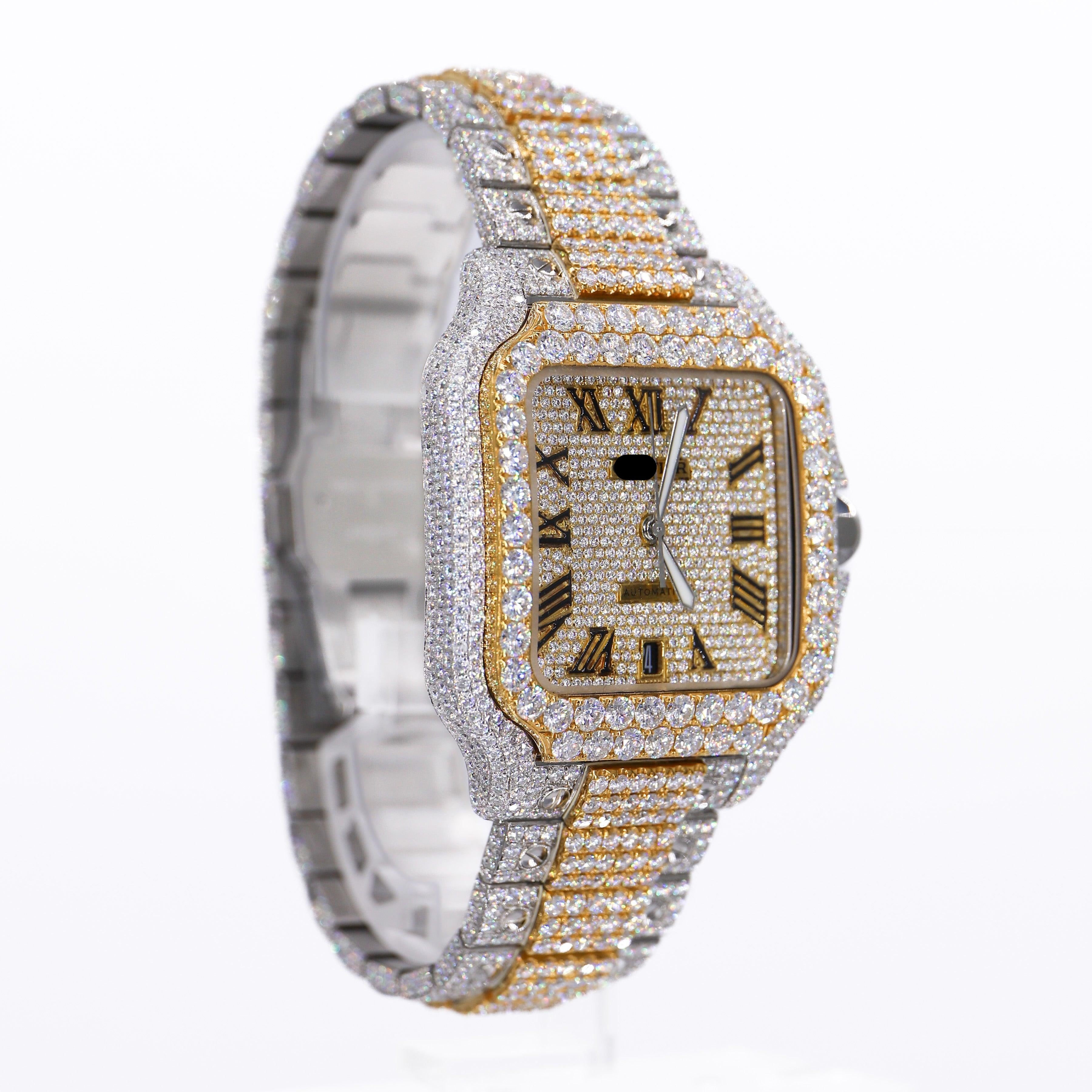 CS Two Tone 41MM Moissanite Diamond Watch 20CT