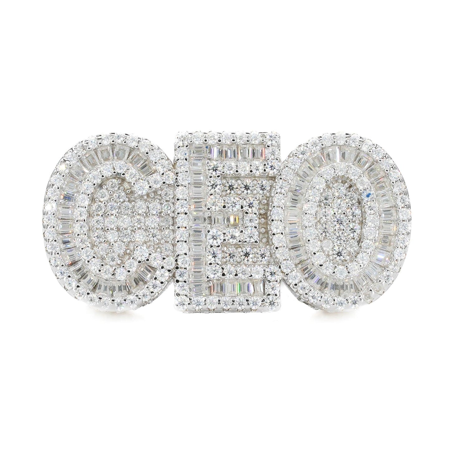 Baguette CEO Iced VVS Moissanite Ring