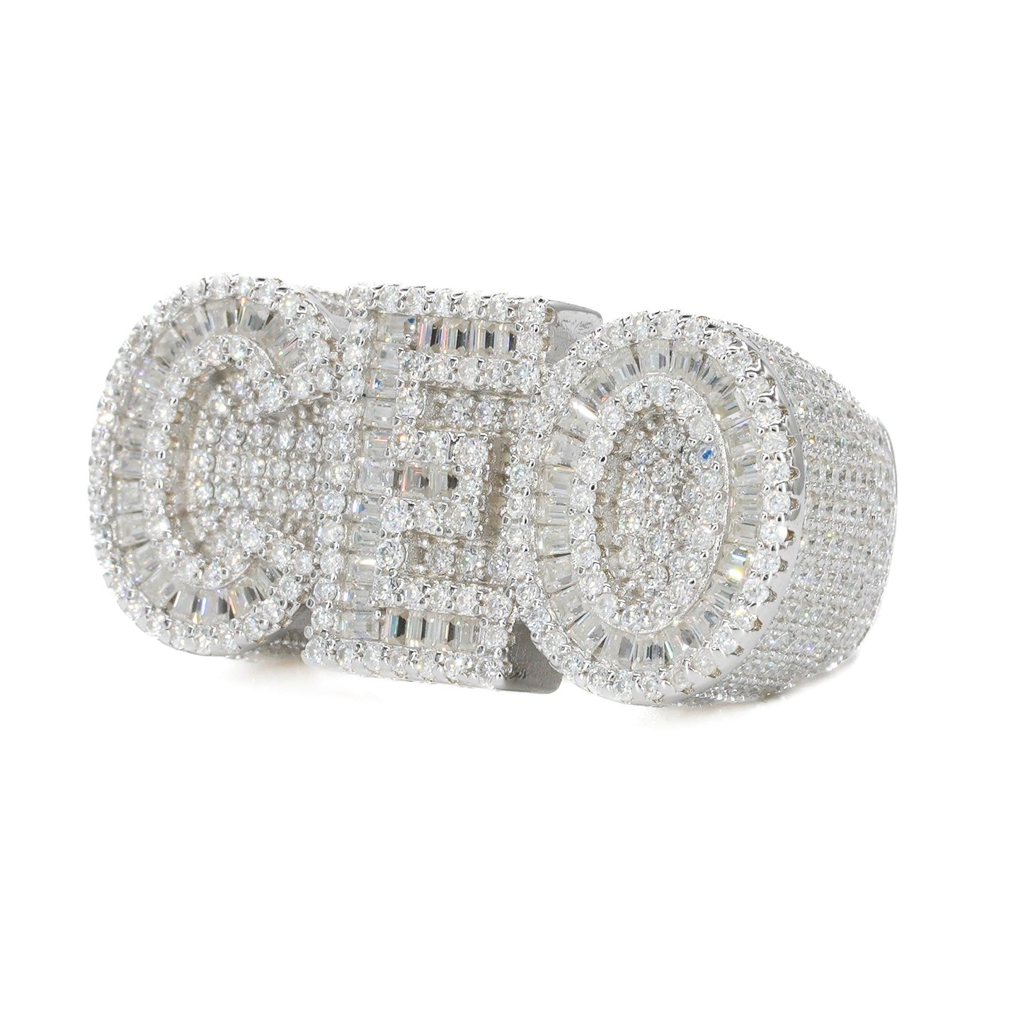 Baguette CEO Iced VVS Moissanite Ring