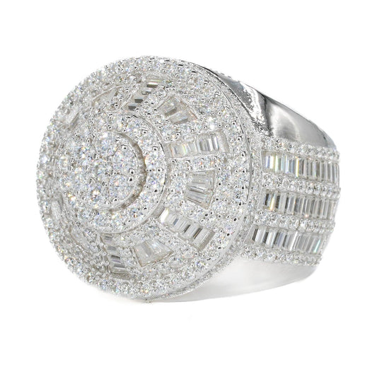 Chandelier Iced Baguette VVS Moissanite Diamond Ring