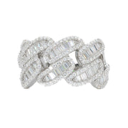 Miami Baguette Cuban VVS Moissanite Diamond Ring