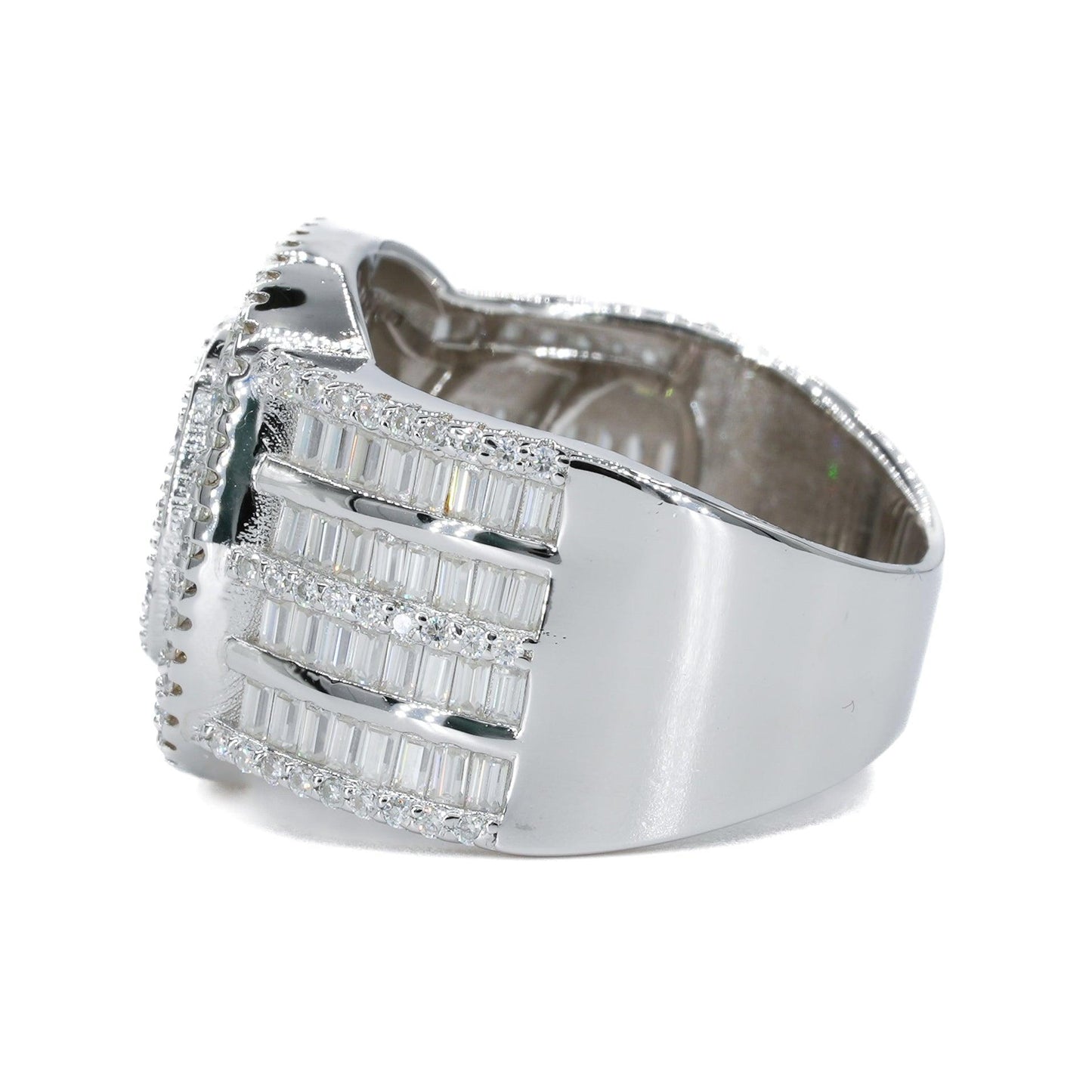 FULL Baguette Iced Square VVS Moissanite Diamond Ring