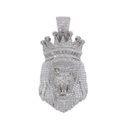 Baguette Crowned Lion VVS Moissanite Pendant