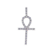 Tennis Ankh Cross VVS Moissanite Pendant