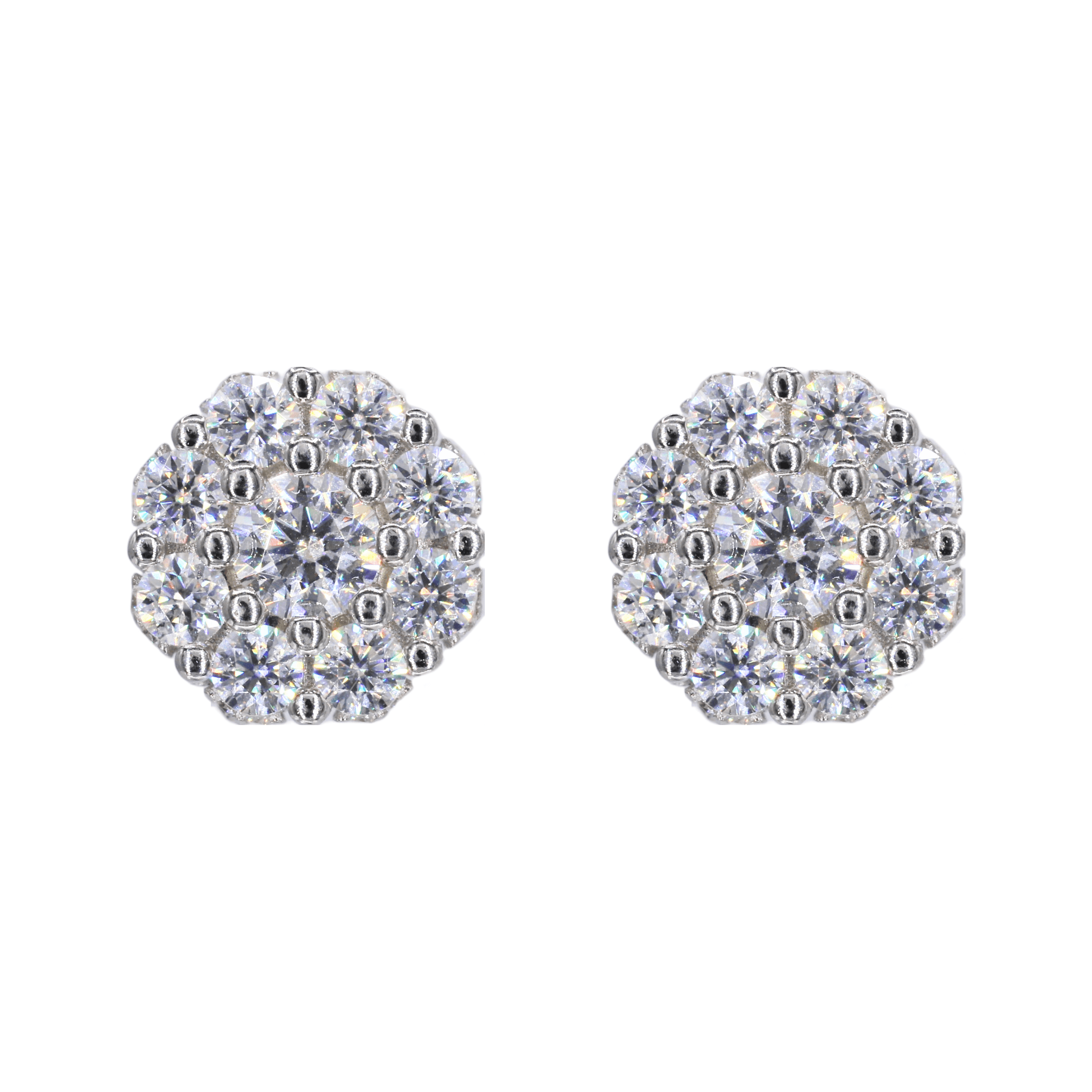 Iced Out Flower Earrings VVS Moissanite Daimond Earrings