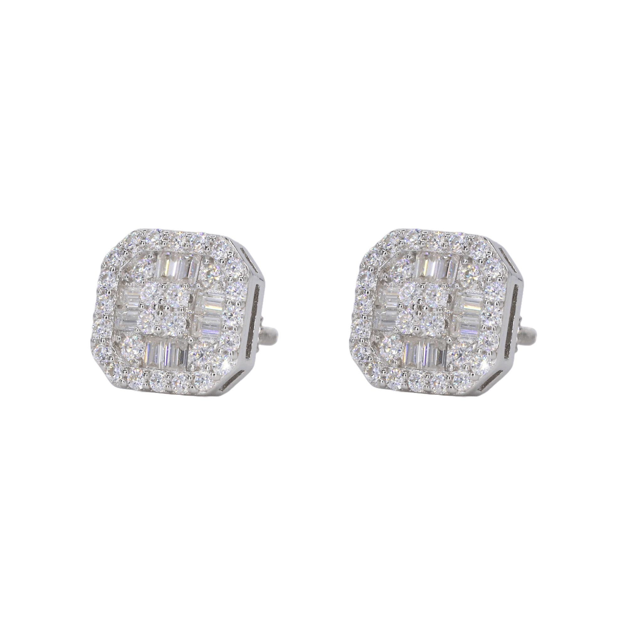 Baguette Round Square VVS Moissanite Earrings