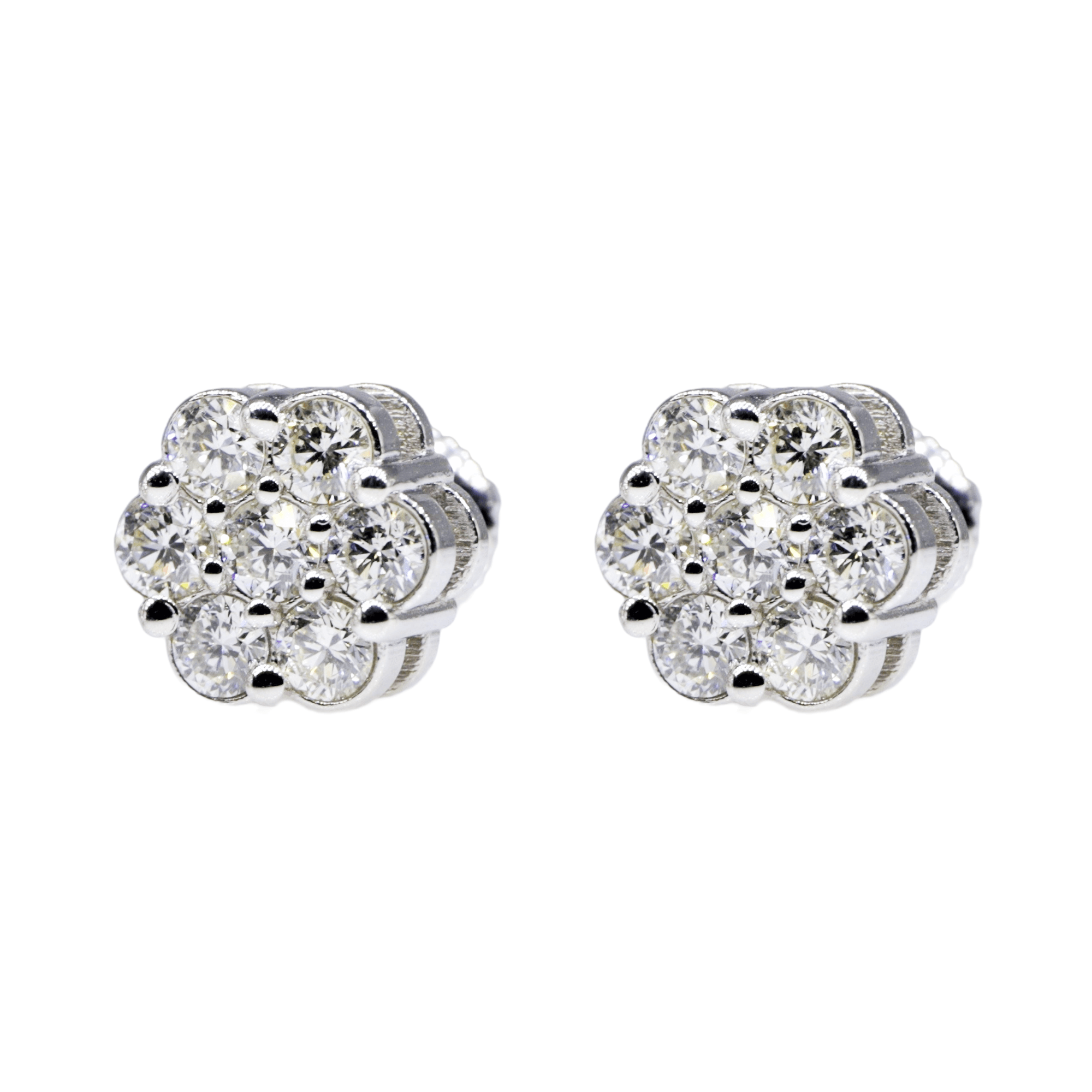 15 Pointer VVS Moissanite Flower Earrings