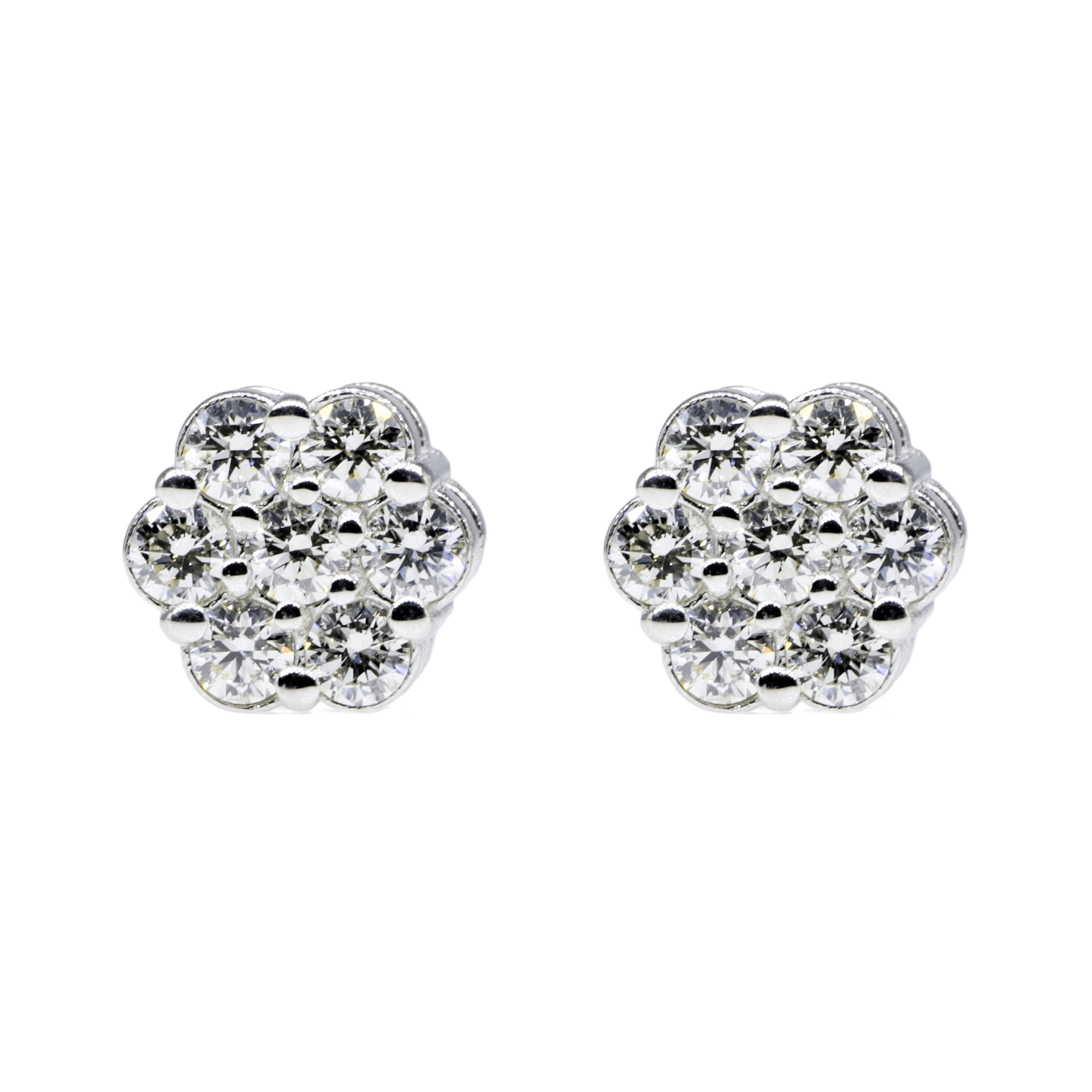 15 Pointer VVS Moissanite Flower Earrings