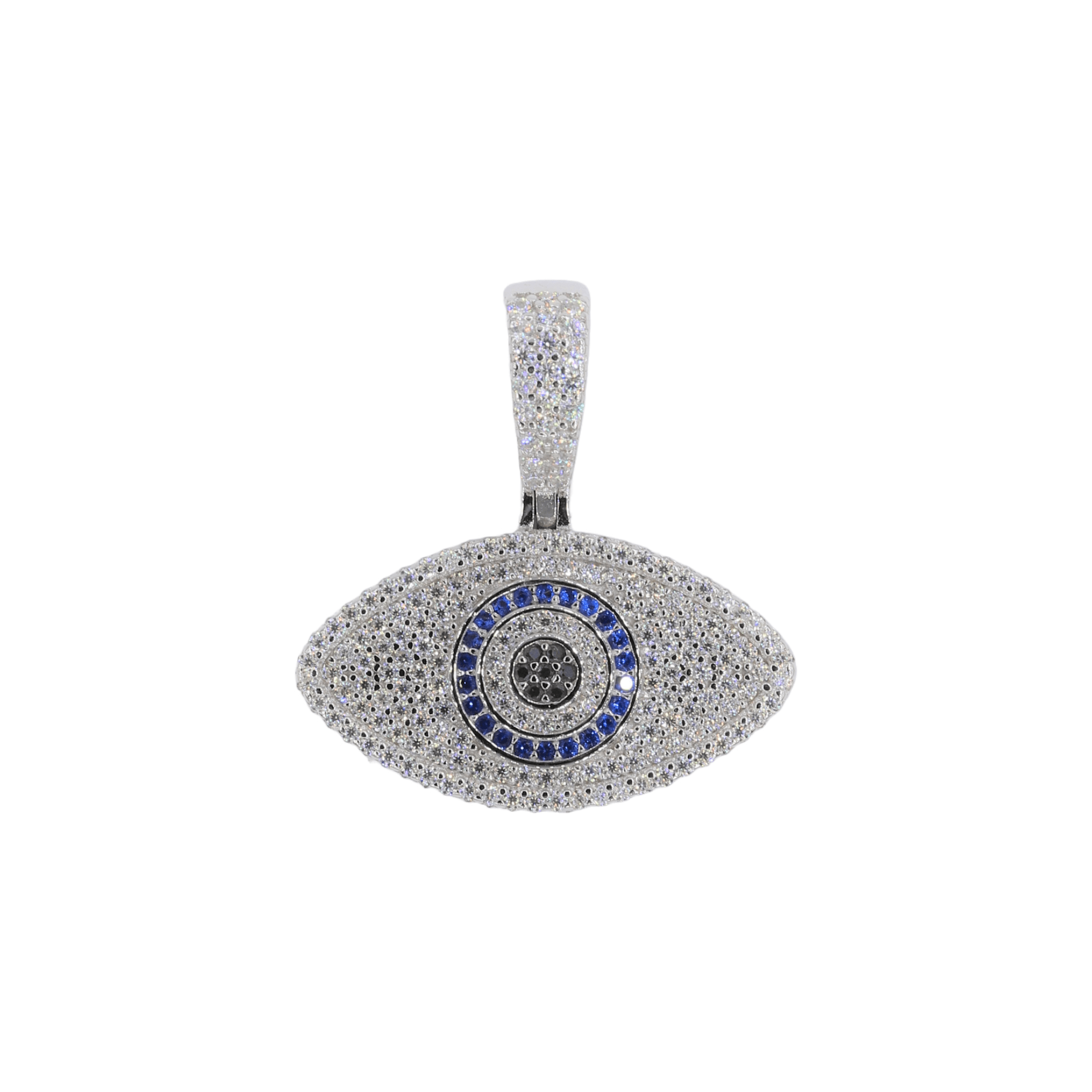 Blue Evil Eye VVS Moissanite Diamond Pendant