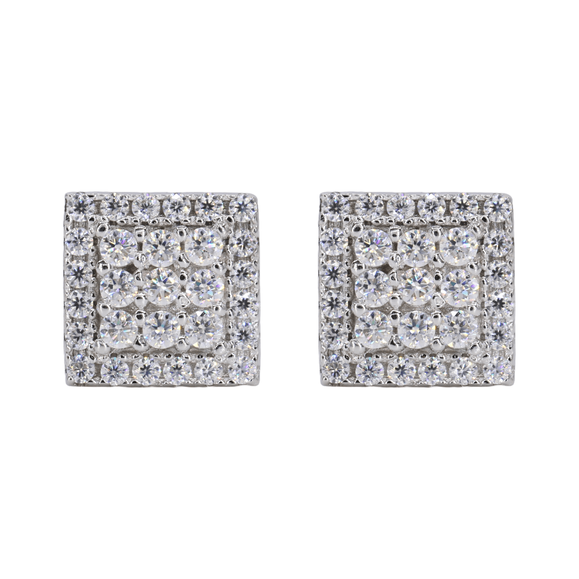 Squared Two Step VVS Moissanite Daimond Earrings