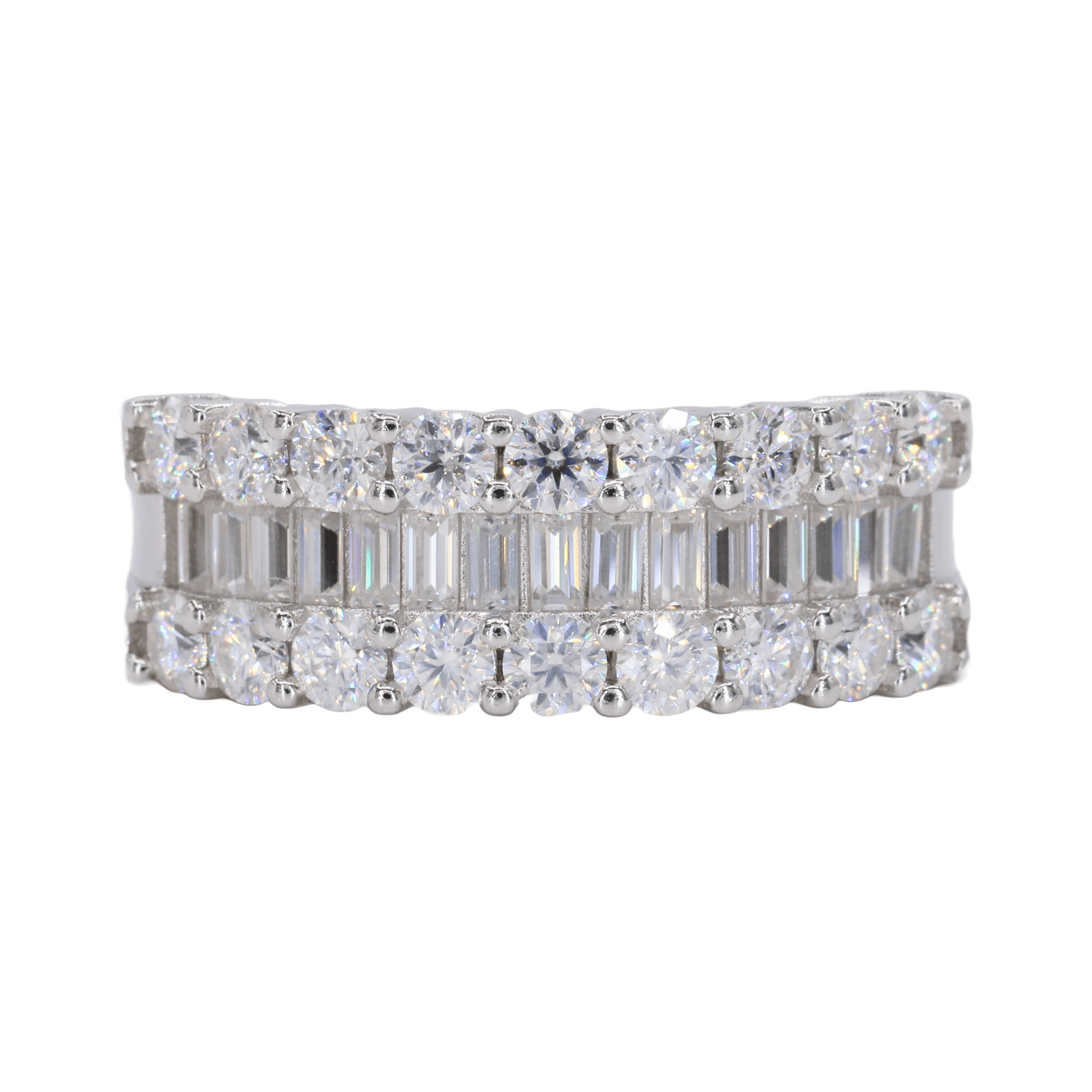 Baguette Iced Out Band VVS Moissanite Ring