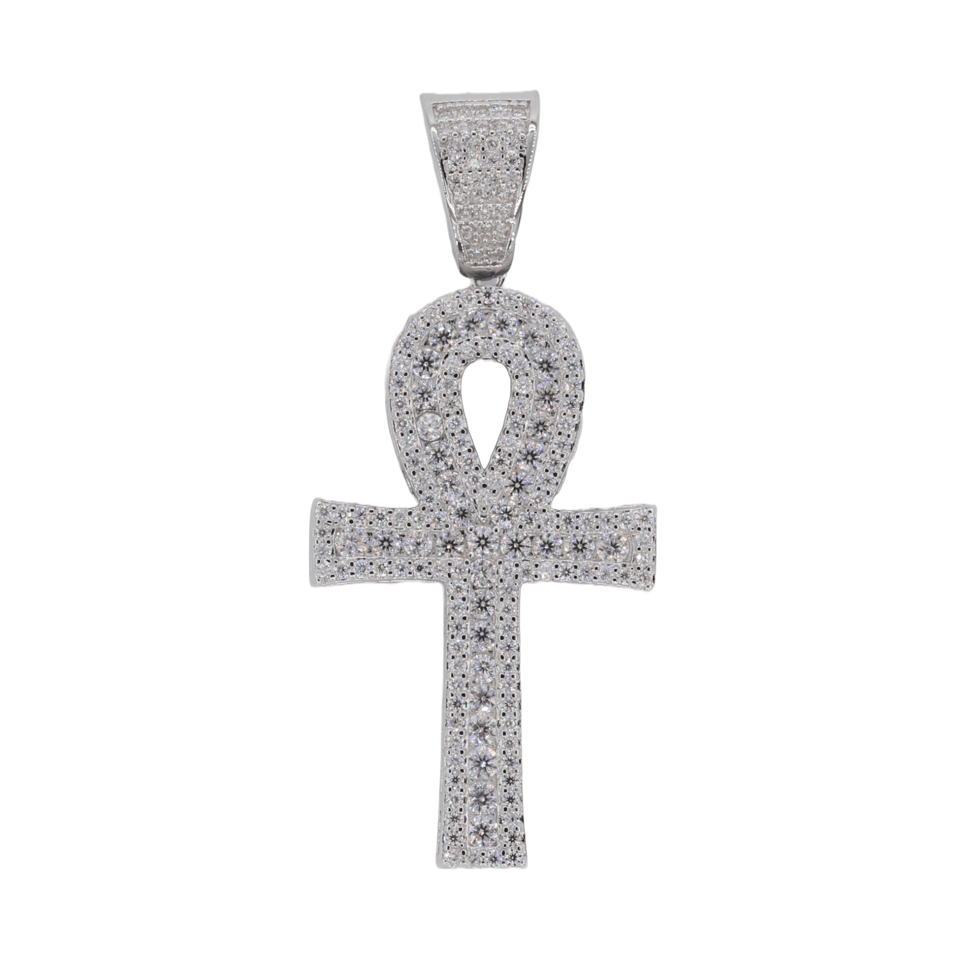 Iced Out Ankh Cross VVS Moissanite Diamond Pendant - Moissanite Bazaar - moissanitebazaar.com