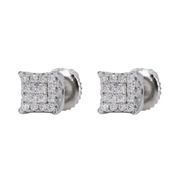 Pointed Square Iced Out VVS Moissanite Diamond Earrings