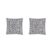 3 Step Iced Out Square VVS Moissanite Earrings