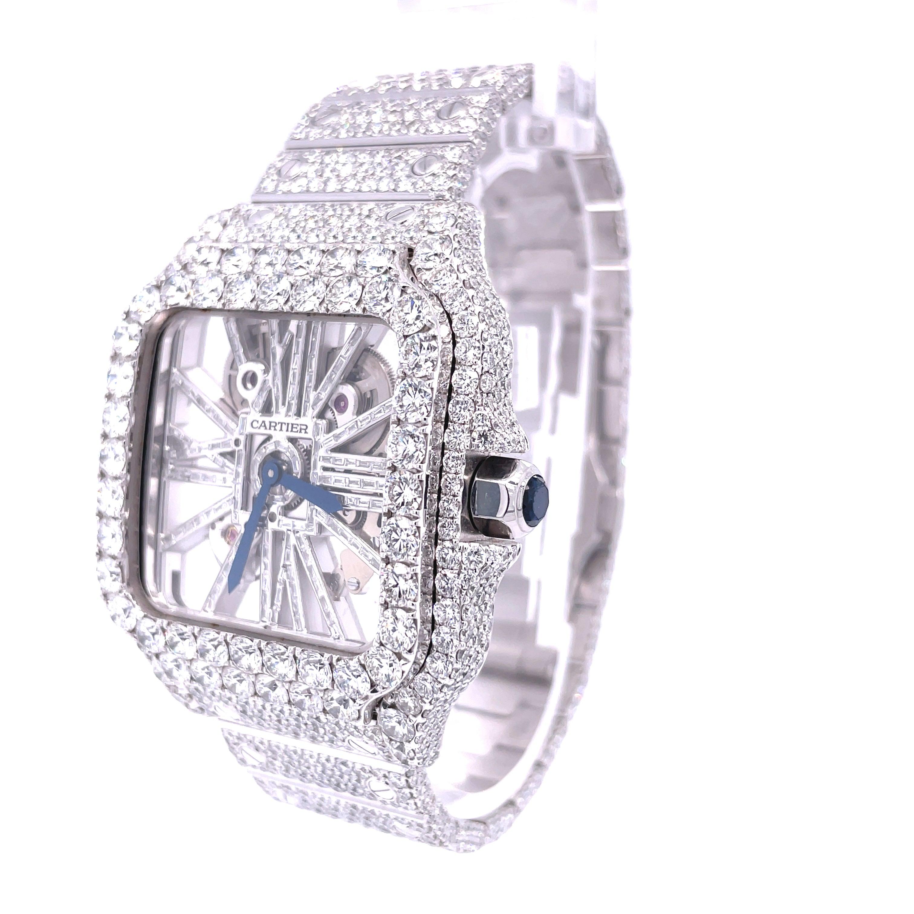 CS Skeleton 41MM VVS Moissanite Diamond Watch 20CT