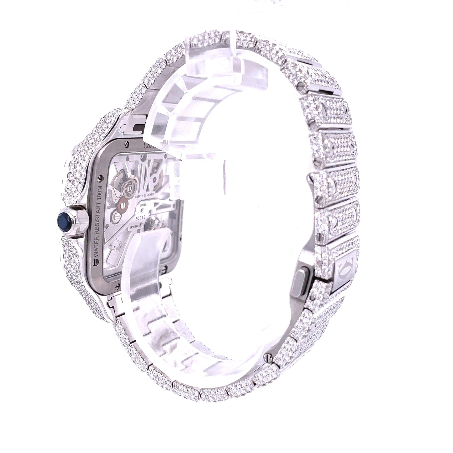 CS Skeleton 41MM VVS Moissanite Diamond Watch 20CT