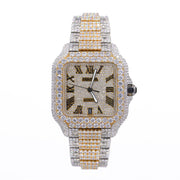 CS Two Tone 41MM Moissanite Diamond Watch 20CT - Moissanite Bazaar - moissanitebazaar.com