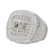 MOB Iced VVS Moissanite Diamond Ring