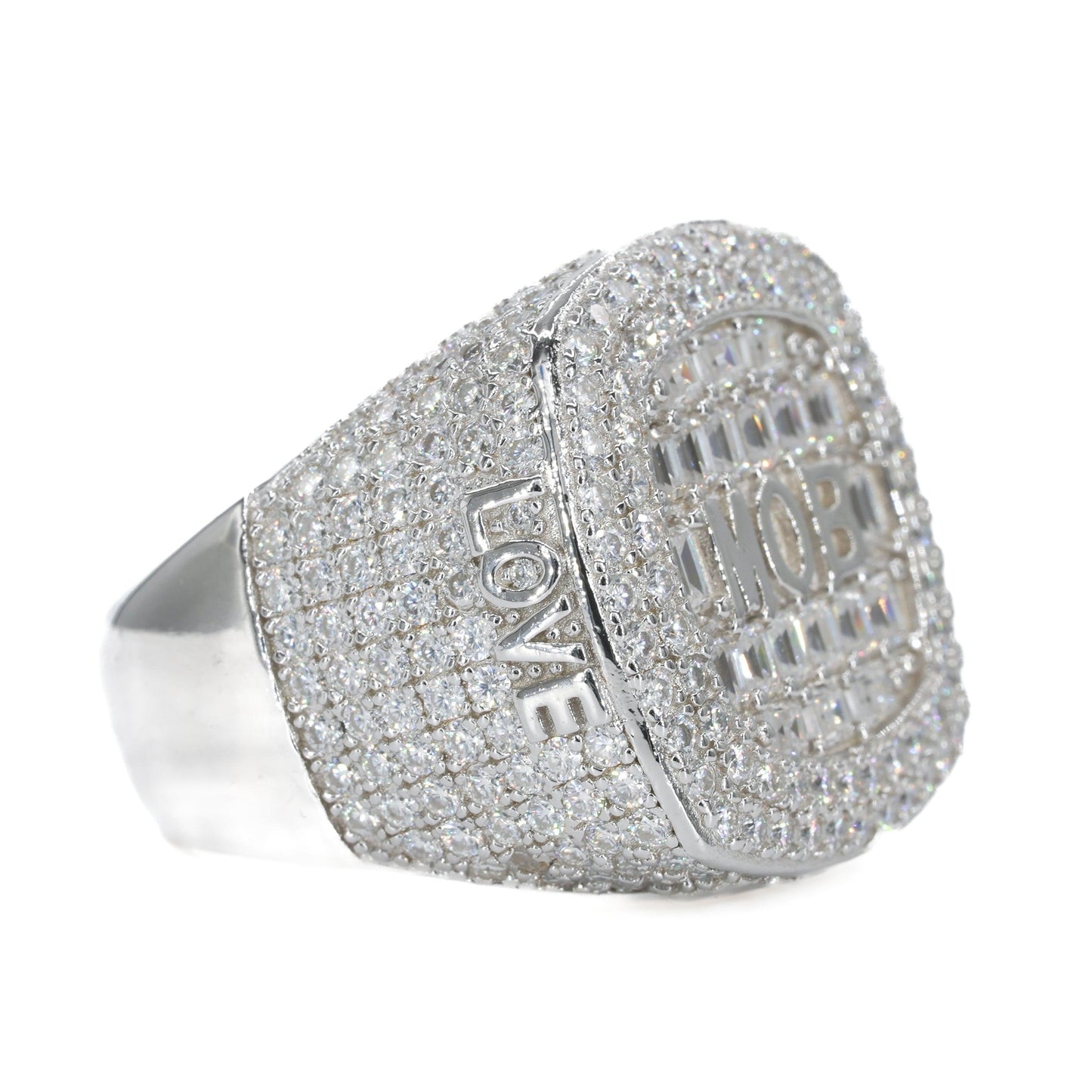 MOB Iced VVS Moissanite Diamond Ring