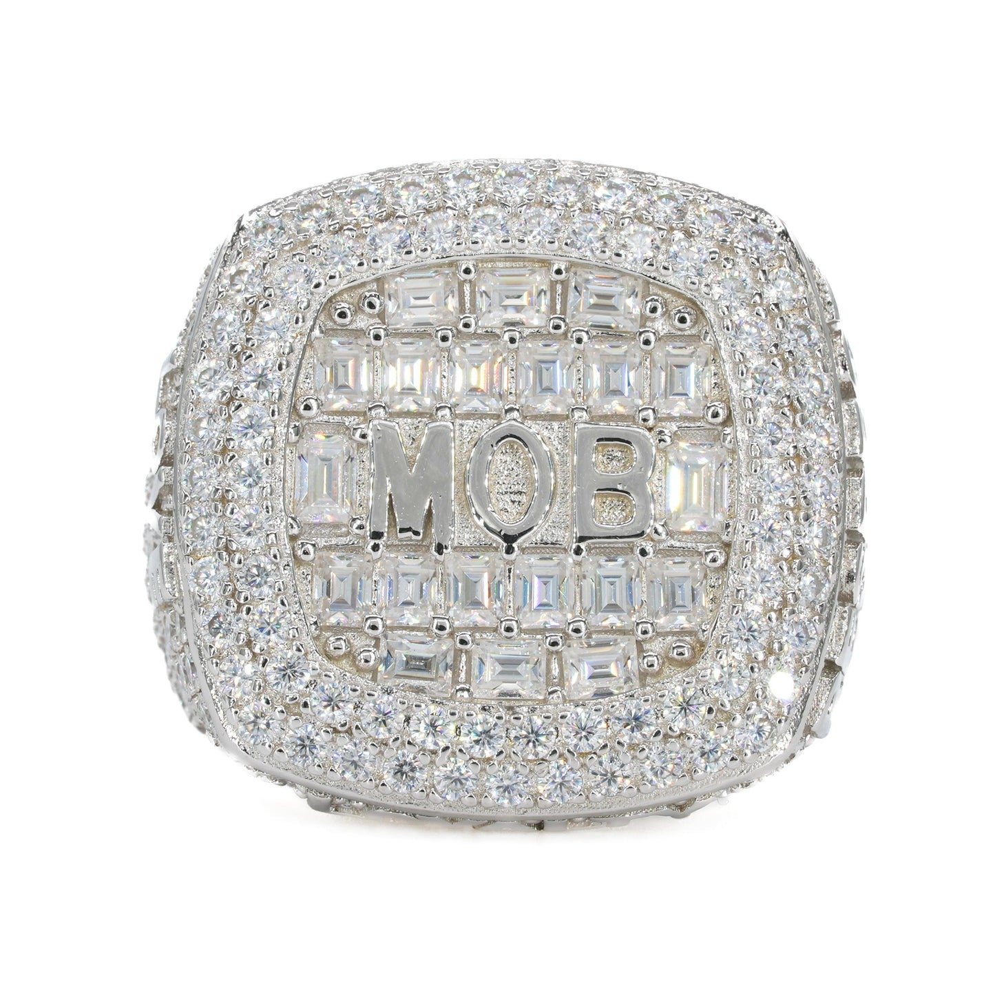 MOB Iced VVS Moissanite Diamond Ring